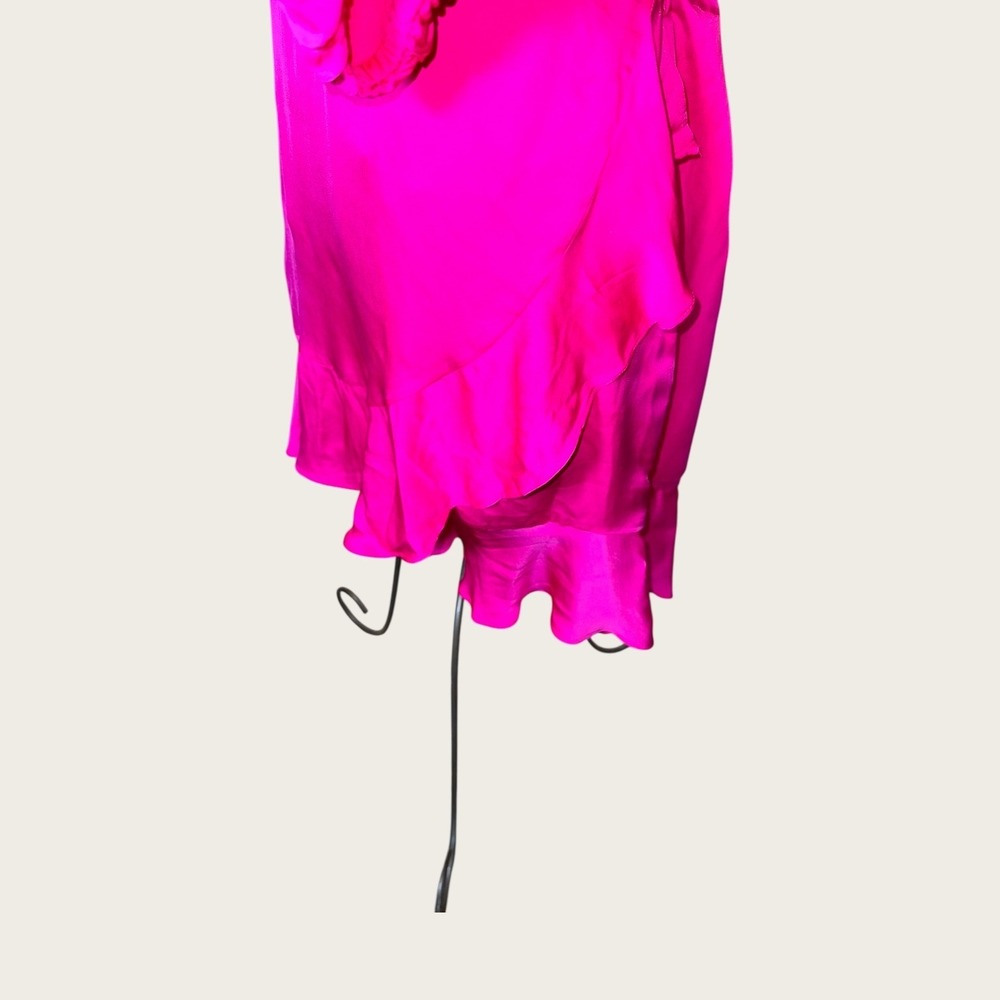 Banana Republic Hot Pink Silk Wrap Mini Dress - Picture 6 of 9